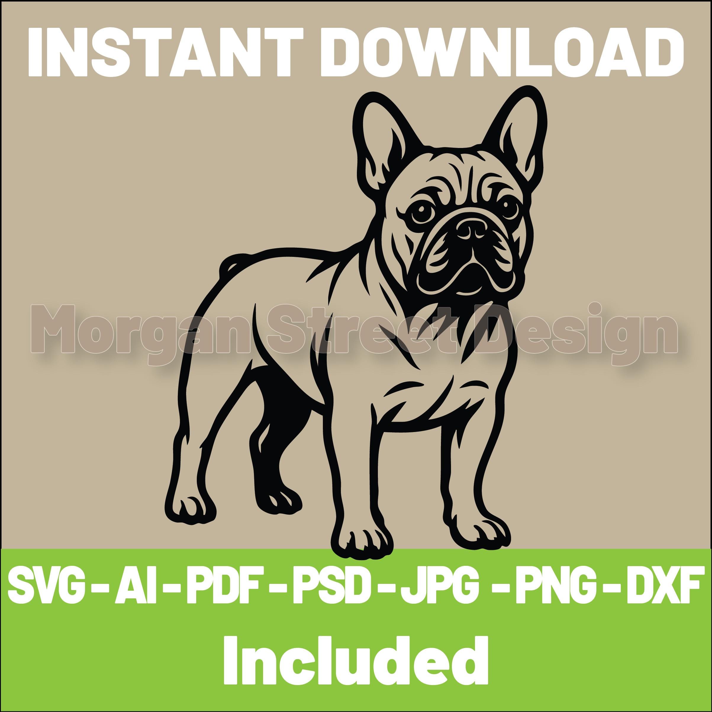 KAREフレンチブルドッグ カットシルエット フレンチブルドッグ SVG | 犬 PNG | Cricut およびシルエットカット