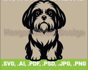 Shih Tzu SVG | Dog PNG | Cricut & Silhouette Cutting File | Instant Download | Shih Tzu Lover | Shih Tzu 02