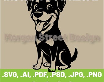 Rottweiler SVG: Dog Lover Gift, Cricut & Silhouette File (Digital Download)