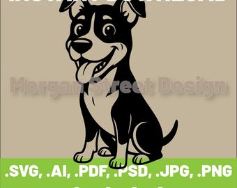 Pit Bull SVG: Dog Lover Gift, Cricut & Silhouette Cut File (Digital Download)