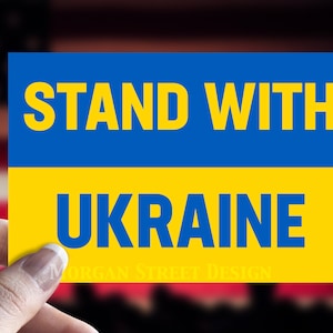 Stand With Ukraine Flag Sticker Ukrainian Vinyl Car Window Laptop Decal Bumper