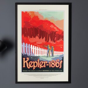 Kepler 186f - Space Tourism Exoplanet Travel Poster Wall Art by NASA JPL
