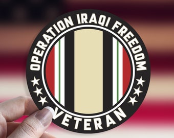 Iraq War Iraqi Freedom Veteran Decal Sticker Army, Marines, USAF, Navy