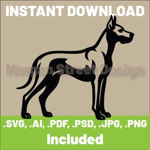 Great Dane SVG | Dog PNG | Cricut & Silhouette Cutting File | Instant Download | Great Dane Lover | Dane 03