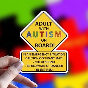 Adult With Autism Car Truck Decal Sticker