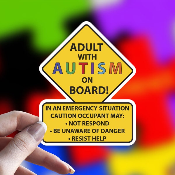 Adult With Autism Car Truck Decal Sticker