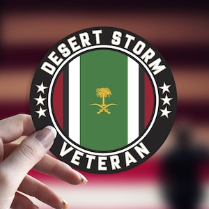 Desert Storm Veteran Decal Sticker Army, Marines, USAF, Navy