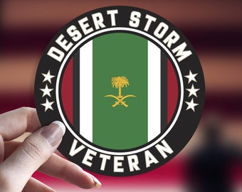 Desert Storm Veteran Vinyl Window Decal Sticker Desert Storm Veteran Vinyl Window Decal Sticker