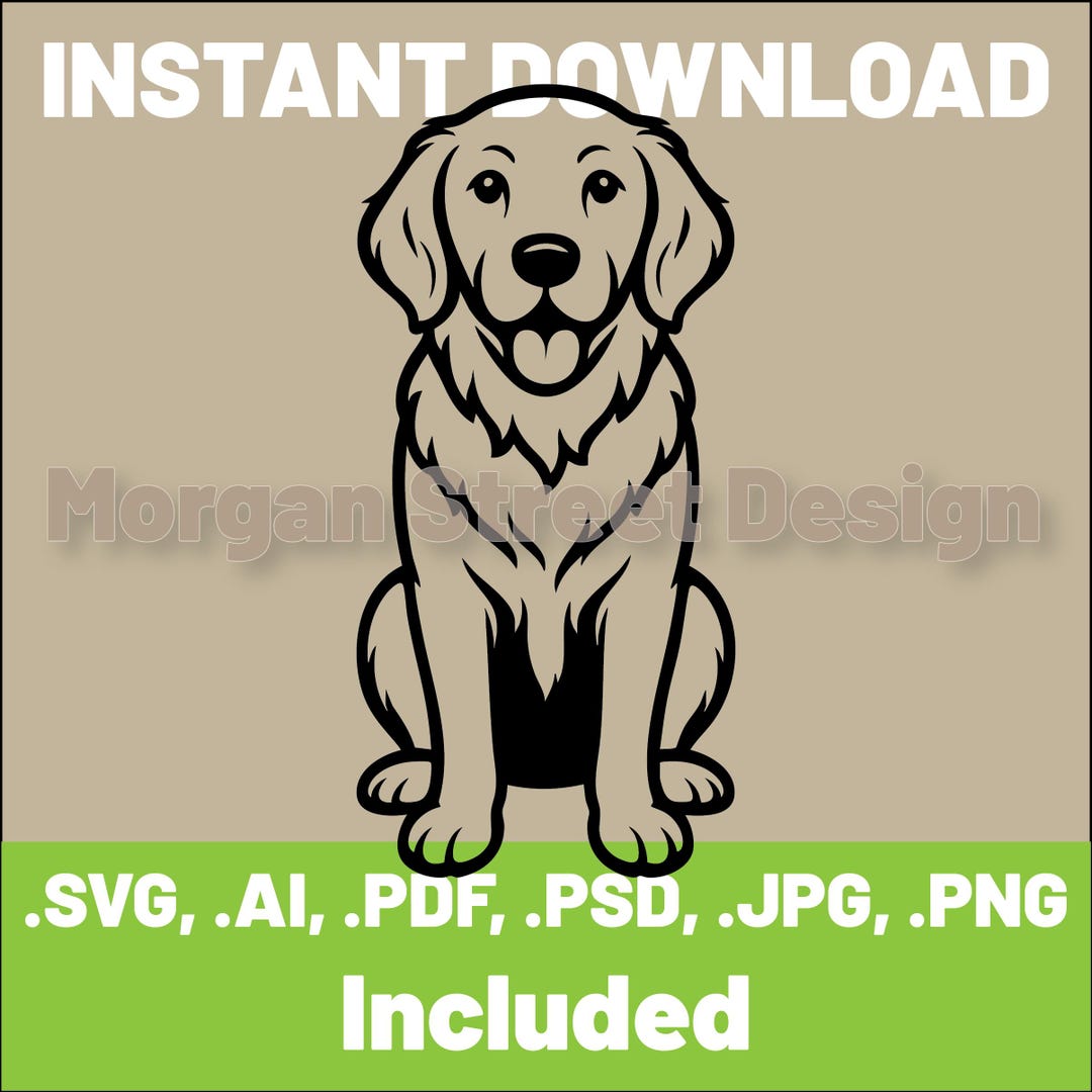 Golden Retriever SVG | Dog PNG | Cricut & Silhouette Cutting File ...