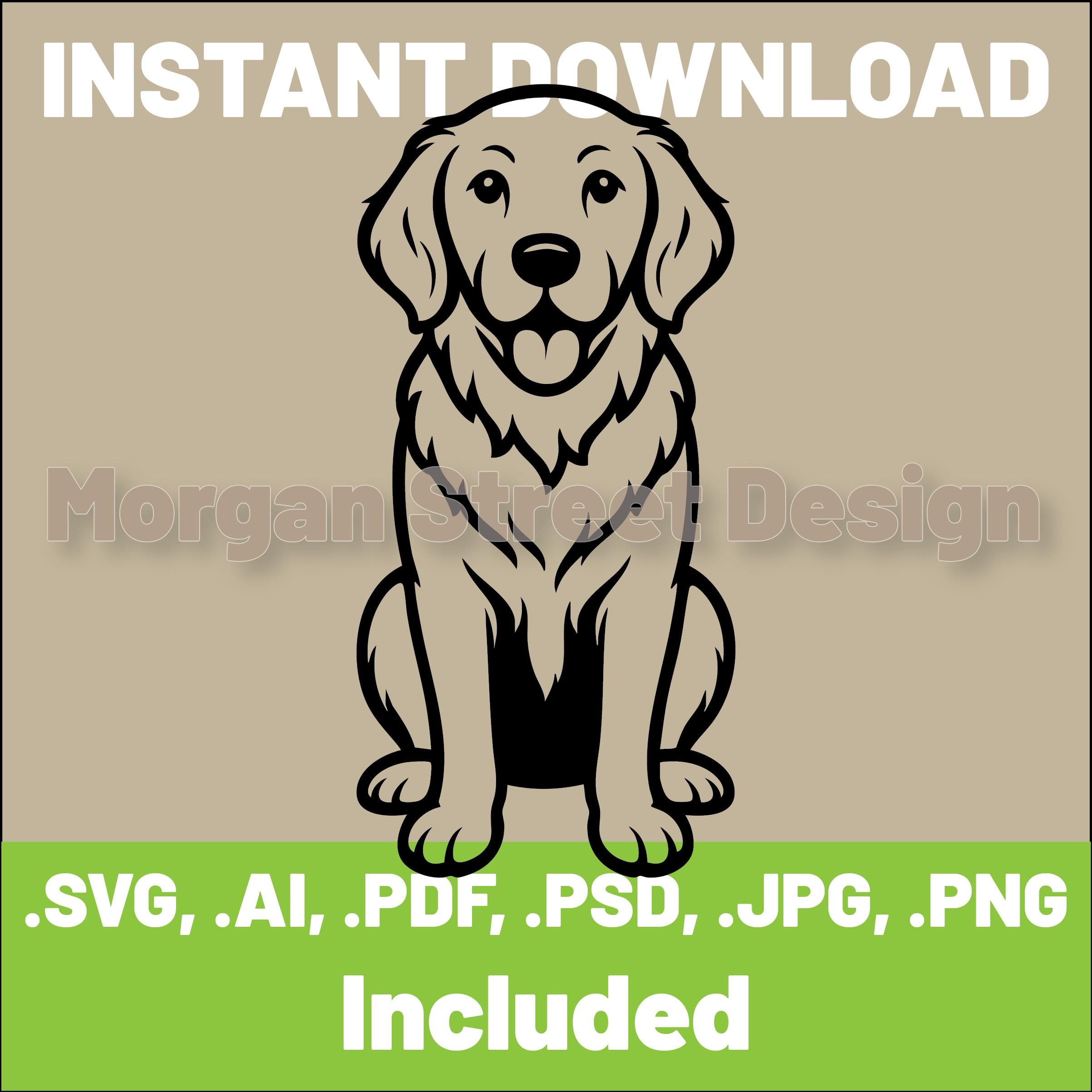 Golden Retriever SVG | Dog PNG | Cricut & Silhouette Cutting File ...