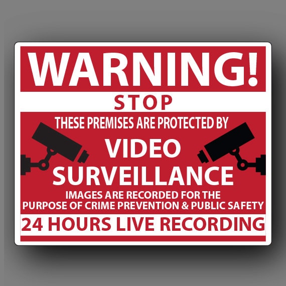 Video Surveillance Security Warning Caution Decal Sticker. Set Etsy