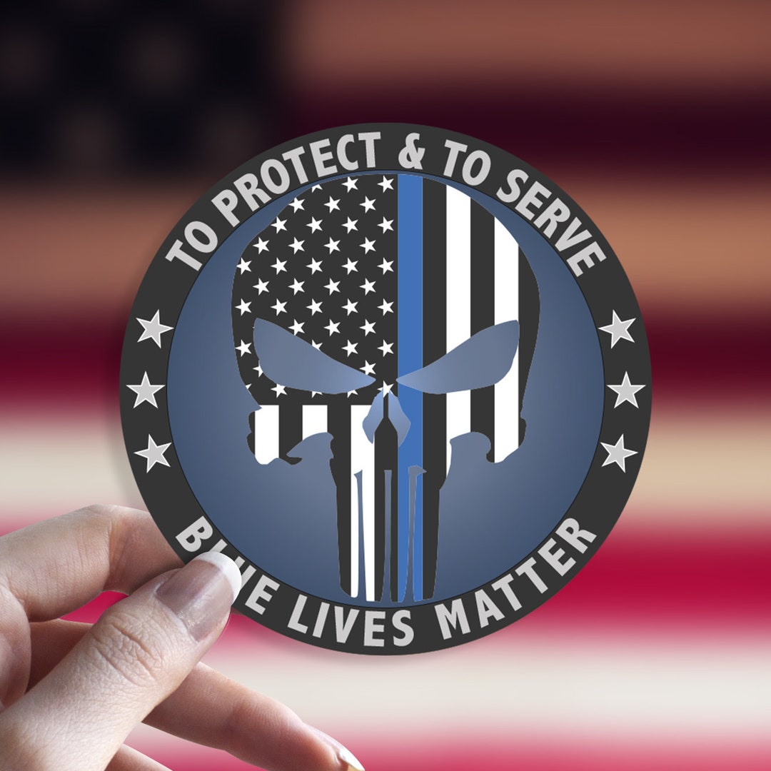 Back The Blue Aufkleber – 250 Stück Polizei-Support Sticker | Abzeichen-Design Mit Blauer Linie | Für Briefe, Auto & Mehr