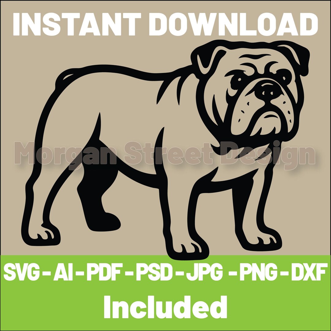 Bulldog SVG | Dog PNG | Cricut & Silhouette Cutting File | Instant ...