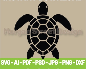 Sea Turtle SVG | PNG | JPG | Cricut & Silhouette Cutting File | Instant Download | Turtle02