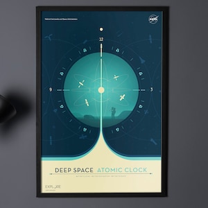 Deep Space Atomic Clock Poster: NASA JPL Exoplanet Travel Art