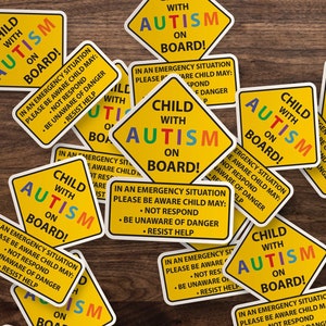 Child With Autism On Board Car Truck Decal Sticker image 3