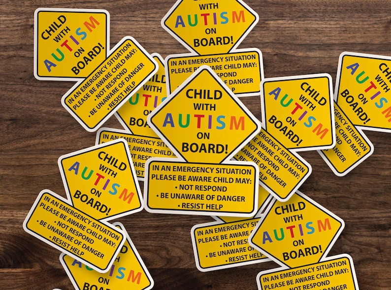 Child With Autism On Board Car Truck Decal Sticker image 3