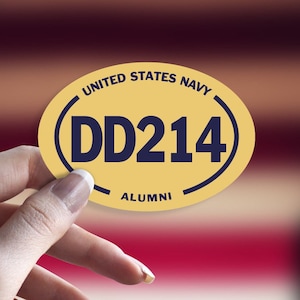 U.S. Navy Veteran Military DD 214 Alumni Veteran Vinyl Decal 5"