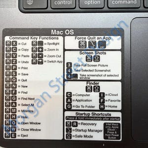 MacBook Keyboard Shortcut Vinyl Decal Sticker | Mac OS Cheat Sheet | Pro Air Neo M1 M2 M3 M4 | Apple Laptop Sticker Gift