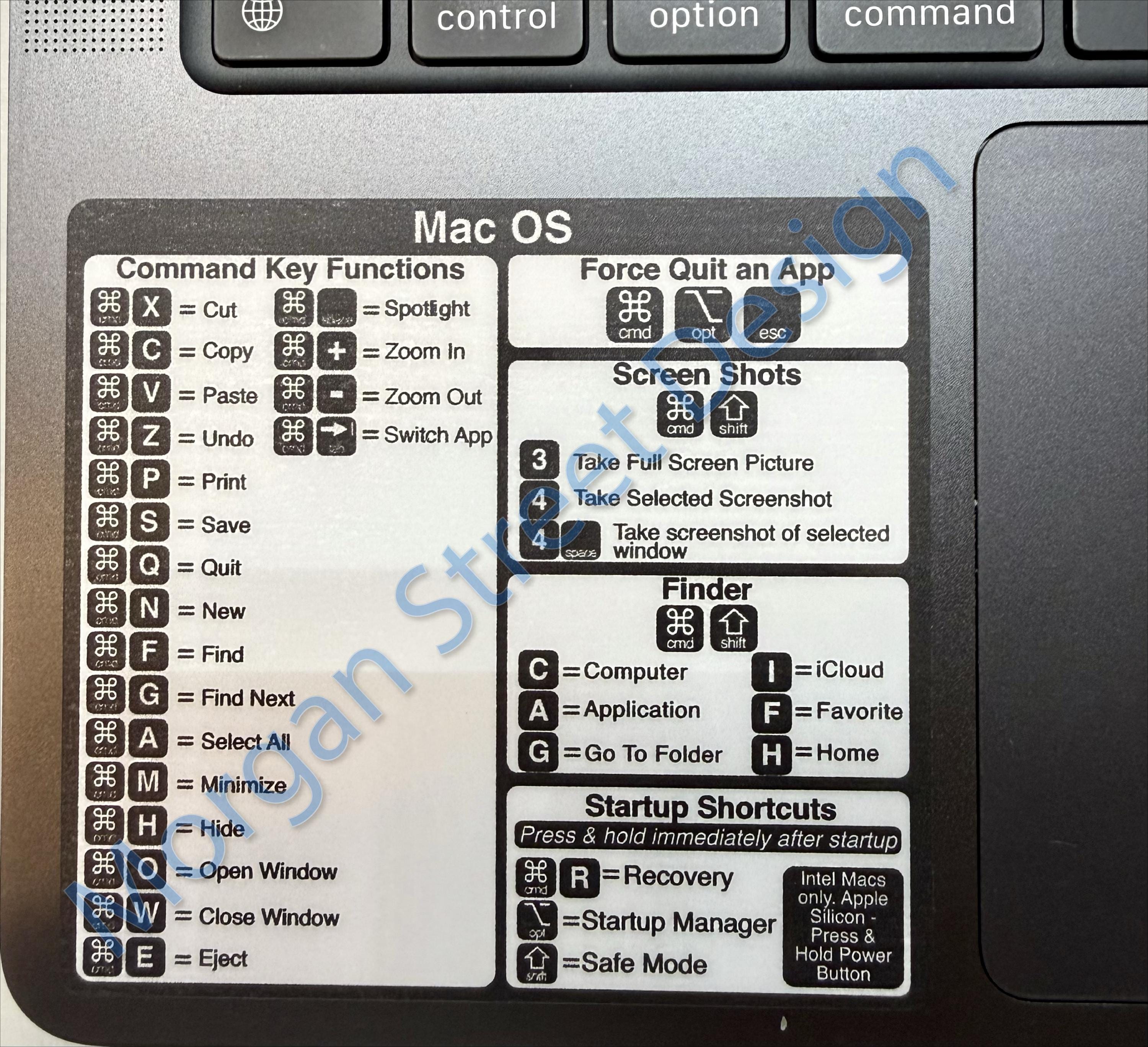 MacBook Keyboard Shortcut Vinyl Decal Sticker | Mac OS Cheat Sheet