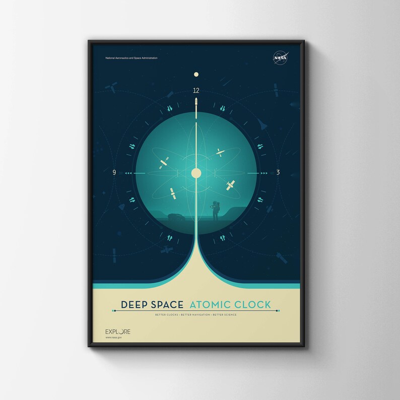 Deep Space Atomic Clock Poster: NASA JPL Exoplanet Travel Art - Etsy