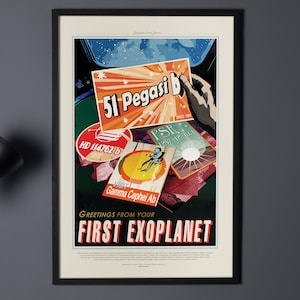 51 Pegasi b - First Exoplanet - Space Tourism Exoplanet Travel Poster Wall Art by NASA JPL