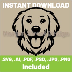 Golden Retriever SVG | Dog PNG | Cricut & Silhouette Cutting File | Instant Download | Retriever02