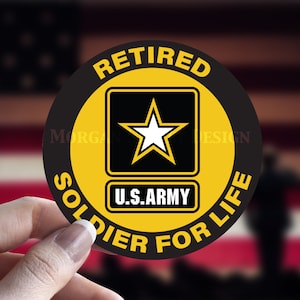 US Army Retired Veteran Die Cut Vinyl Decal Sticker