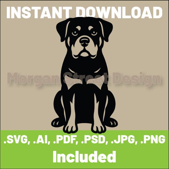 ロットワイラーSVG：犬好きへのギフト、クリカット＆シルエット 