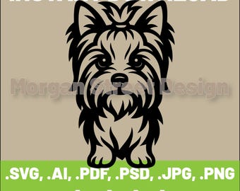 Yorkshire Terrier SVG | Dog PNG | Cricut & Silhouette Cutting File | Instant Download | Yorkshire01