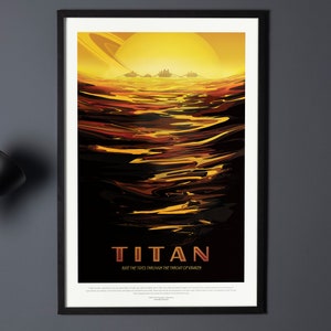 Titan - Space Tourism Exoplanet Travel Poster Wall Art by NASA JPL