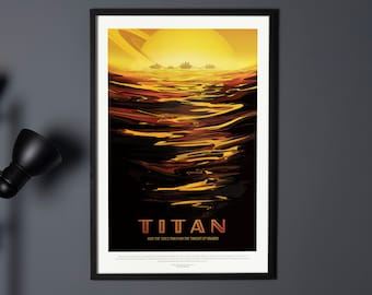 Titan - Space Tourism Exoplanet Travel Poster Wall Art by NASA JPL