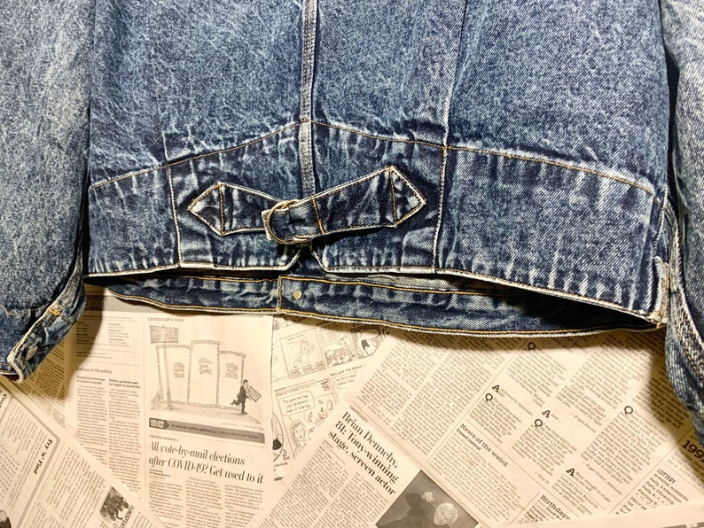 Vintage 80/'s LEVI/'S Dark Blue Acid Stone Wash Denim Jean Jacket