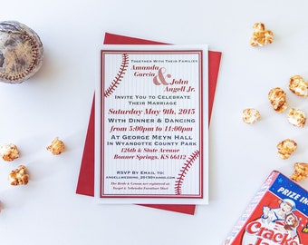 Baseball Themed Wedding Invitation - Printable