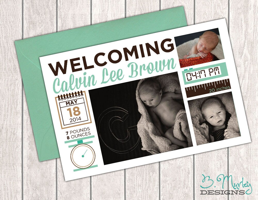Custom Birth Announcement Printable - Etsy