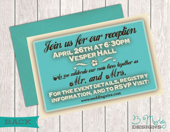 Got Hitched Destination Wedding Home Reception Invitation Etsy