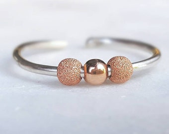 Adhd Fidget Ring, Fidget Ring, Adhd Jewelry, Rose Gold Bead Ring