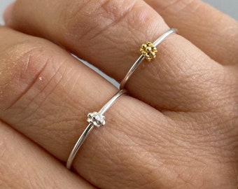 Angstring, Fidget-ring, stapelringset, ultradunne stapelringen, sierlijke kralenring, minimalistische gemengde ringset