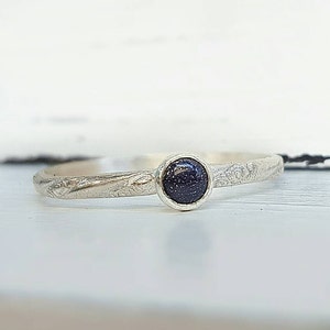 Blue Goldstone Ring, Constellation Ring, Universe Ring, Galaxy Ring, Space Ring, Zodiac Ring, Star Ring, Night Sky Ring, Celestial Ring