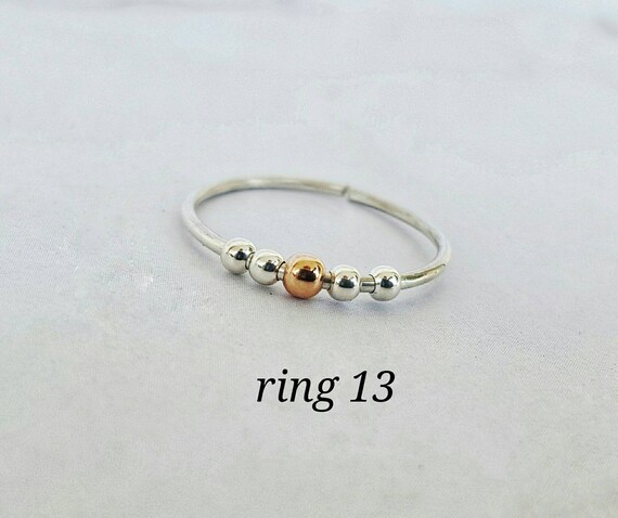 4 Piezas Anillo De Estr Anillo De Ansiedad De Tres Cuentas 4 Piezas Anillo De Estr Anillo De Ansiedad De Tres Cuentas