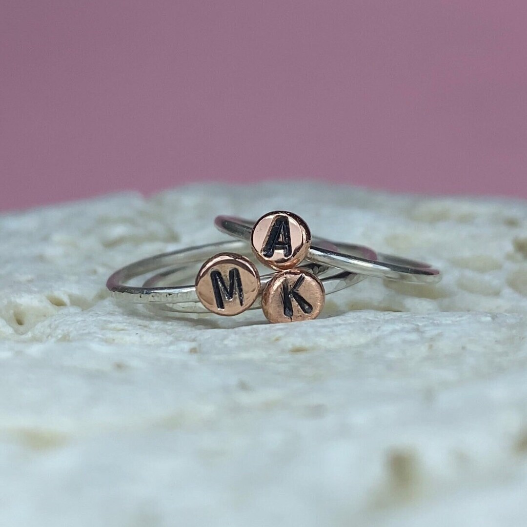 Personalized Initial Ring, Custom Initial Ring, Engraved Letter Ring ...