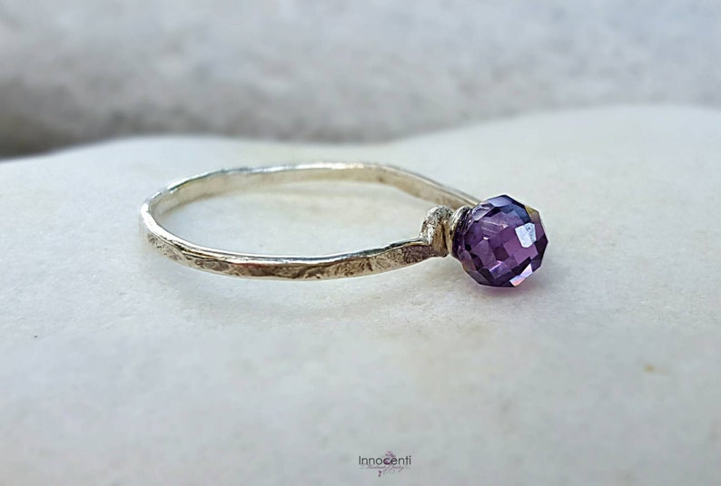 Amethyst Stacking Ring Stacking Amethyst Ring Purple Cubic - Etsy