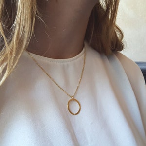 Gold Circle Necklace,Karma Necklace, Dainty Gold Necklace, Eternity Necklace Gold