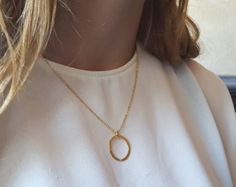 Elk & Bloom Collana Da Donna In Oro 18 Carati Con Cerchio Aperto In Oro - Foto 14