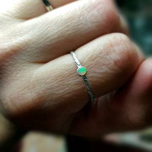 Opal Ring, Opal Silver Ring, Dainty Opal Ring, White Opal Ring, Rainbow Opal, Welo Opal Ring, Boulder Opal Ring, Opal Jewelry 