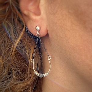 Delicate Dangling  Earrings, Chunky Dangle Earrings, Large Dangling Earrings,Statement Black Dangling Earrings
