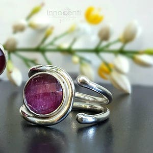 Silver Ruby Ring, Ruby Engagement Ring, Ruby Promise Ring, Red Ruby Ring, Engagement Alternative Ring, Ruby Solitaire Ring,July Birthstone