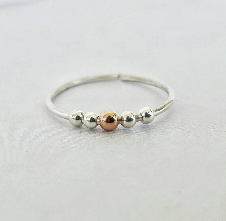 4 Piezas Anillo De Estr Anillo De Ansiedad De Tres Cuentas 4 Piezas Anillo De Estr Anillo De Ansiedad De Tres Cuentas