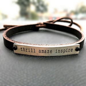 Inspiration Bracelet Motivation Bracelets Inspiration Jewelry Quote Jewelry Inspiration Gifts Thrill Amaze Inspire Gifts For Her