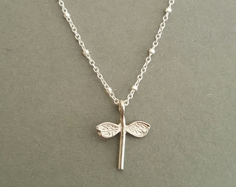 Dragonfly Necklace Sterling Silver Dragonfly Dragonfly Jewelry Dragonfly Charm Necklace Dragonfly Pendant Insect Jewelry Nature Jewelry